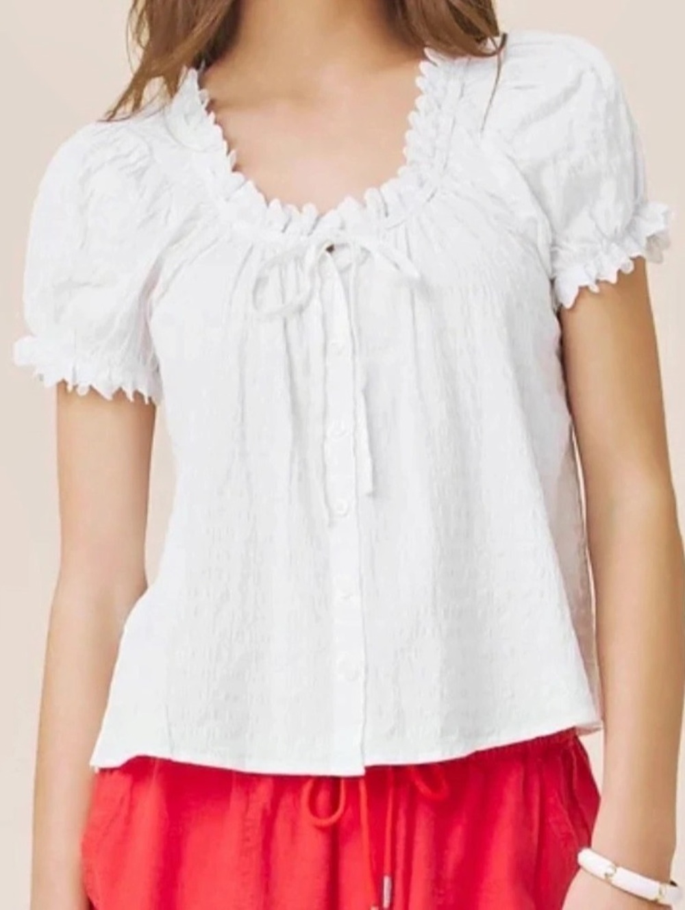 Splendid Gigi Puff Sleeve Top NWT Large